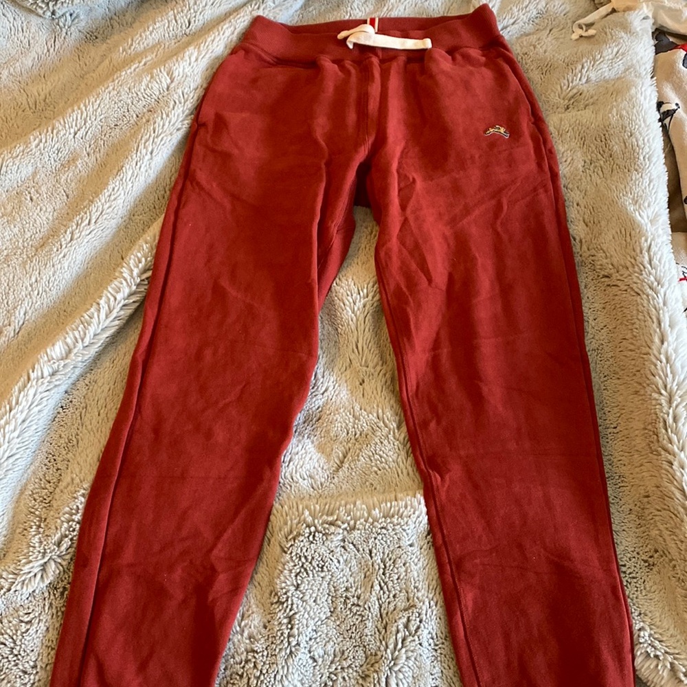 Tracksmith Red Sweatpants with Drawstring Waist